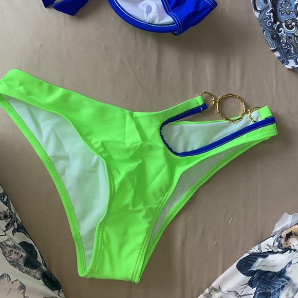 🔥Two Toned Asymmetrical Ring Linked One Shoulder Underwire Bikini Swimsuit🔥 - Picture 11 of 11